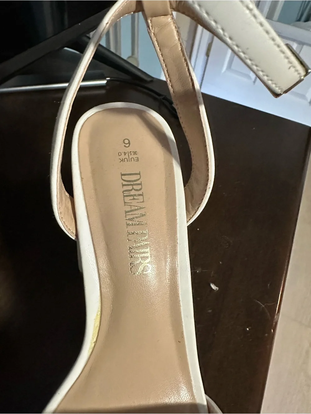 Dream Pairs White Ankle-Strap Block Heel Sandals with Open Toe